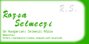 rozsa selmeczi business card